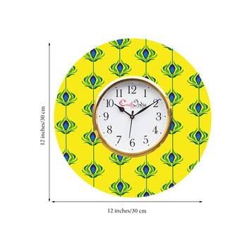 Ethnic Design Wooden Colorful Round Wall Clock 3