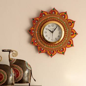 Royal and Elegant Decorative Papier-Mache Wooden Handcrafted Wall Clock 1
