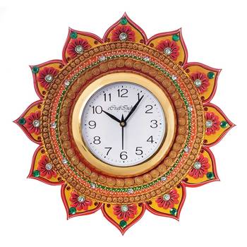Royal and Elegant Decorative Papier-Mache Wooden Handcrafted Wall Clock 2
