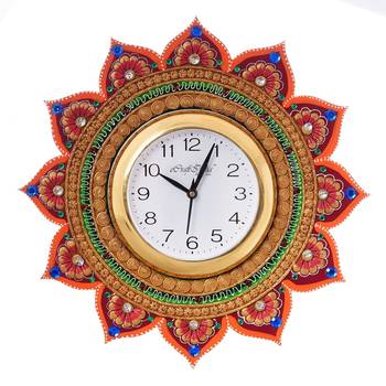 Royal and Elegant Decorative Papier-Mache Wooden Handcrafted Wall Clock 2