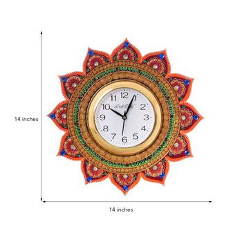 Royal and Elegant Decorative Papier-Mache Wooden Handcrafted Wall Clock 3