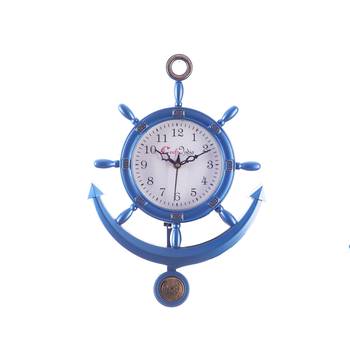 Decorative Retro Anchor Blue Pendulum Wall Clock 1