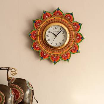 Royal and Elegant Decorative Papier-Mache Wooden Handcrafted Wall Clock 1
