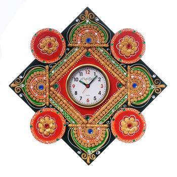 Designer and Colorful Papier-Mache Wooden Handcrafted Wall Clock 2