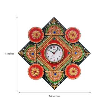 Designer and Colorful Papier-Mache Wooden Handcrafted Wall Clock 3