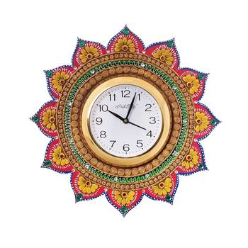 Sublime and Decorative Papier-Mache Wooden Handcrafted Wall Clock 2