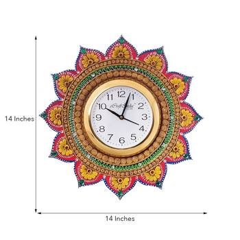 Sublime and Decorative Papier-Mache Wooden Handcrafted Wall Clock 3