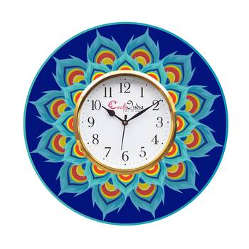 Ethnic Design Wooden Colorful Round Wall Clock 1