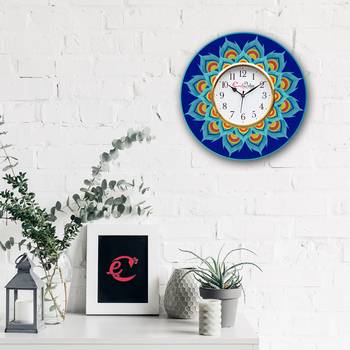 Ethnic Design Wooden Colorful Round Wall Clock 2