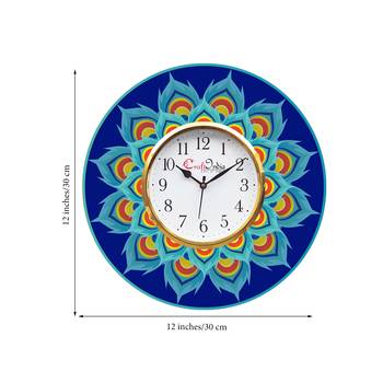 Ethnic Design Wooden Colorful Round Wall Clock 3