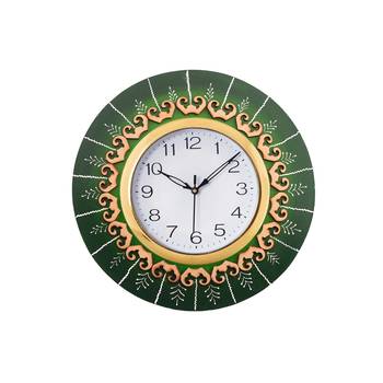 Decorative Handcrafted Orange Wooden Wall Clock 1