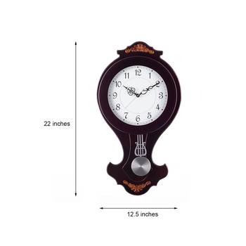 Decorative Analog Black Round Pendulum Wall clock 2