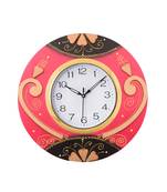 Decorative Handcrafted Orange Wooden Wall Clock