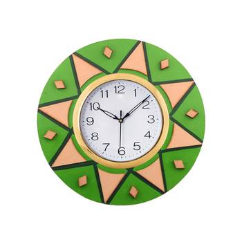 Decorative Handcrafted Orange Wooden Wall Clock 1