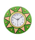 Decorative Handcrafted Orange Wooden Wall Clock
