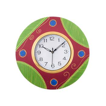 Decorative Handcrafted Orange Wooden Wall Clock 1