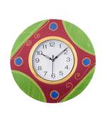 Decorative Handcrafted Orange Wooden Wall Clock