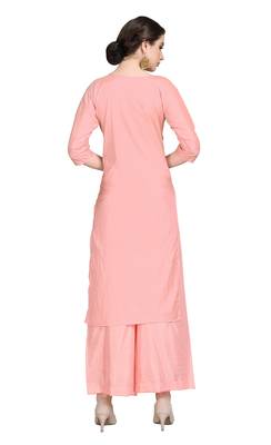 Pink printed art silk party-wear-kurtis 2