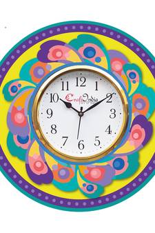 Ethnic Design Wooden Colorful Round Wall Clock