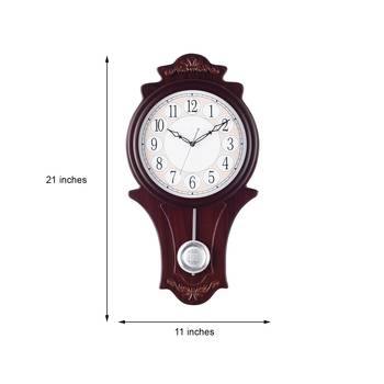 Decorative Analog Brown Round Pendulum Wall clock 2