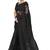Black Embroidered Net Saree With Blouse
