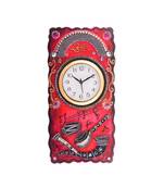Musical Instruments Embossed Coloful Wooden Handcrafted Wooden Wall Clock (H - 19Inch)