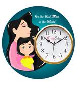 Best Mom in the World Theme Wooden Colorful Round Wall Clock