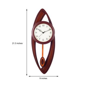 Decorative Analog Brown Round Pendulum Wall clock 2