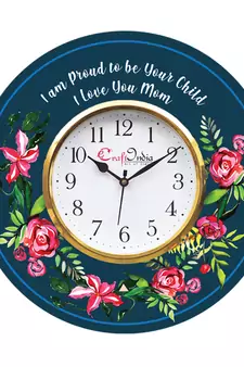 Special Thanks to Mother Theme Wooden Colorful Round Wall Clock