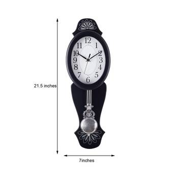 Decorative Analog Black Oval Pendulum Wall clock 2