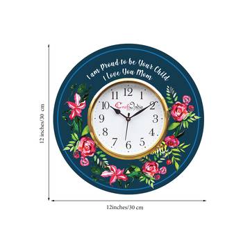 Special Thanks to Mother Theme Wooden Colorful Round Wall Clock 3