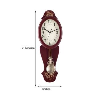 Decorative Analog Brown Oval Pendulum Wall clock 2