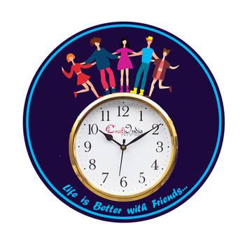 Friendship Theme Wooden Colorful Round Wall Clock 1