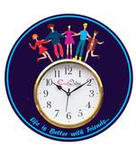 Friendship Theme Wooden Colorful Round Wall Clock