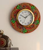 Lavish Artistic Design Papier-Mache Wooden Handcrafted Wall Clock