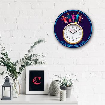 Friendship Theme Wooden Colorful Round Wall Clock 2