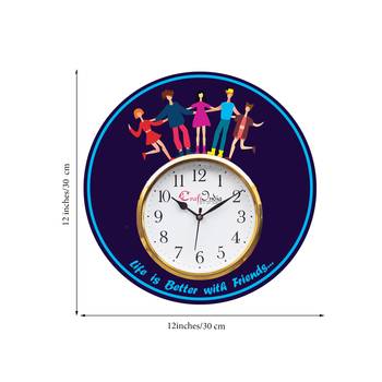Friendship Theme Wooden Colorful Round Wall Clock 3