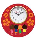 Friendship Theme Wooden Colorful Round Wall Clock
