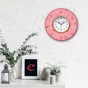 Valentine Love Gift and Heart Theme Wooden Colorful Round Wall Clock 2