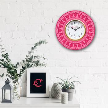 Valentine Love Heart Theme Wooden Colorful Round Wall Clock 2