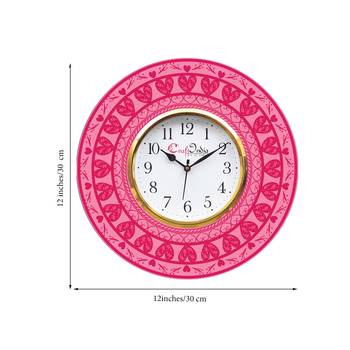 Valentine Love Heart Theme Wooden Colorful Round Wall Clock 3