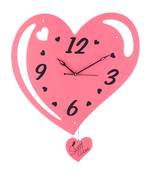 Decorative Analog Pink Heart Pendulum Wall clock