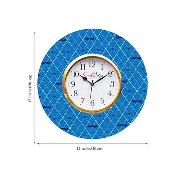 Moustache and Love Theme Wooden Colorful Round Wall Clock 3