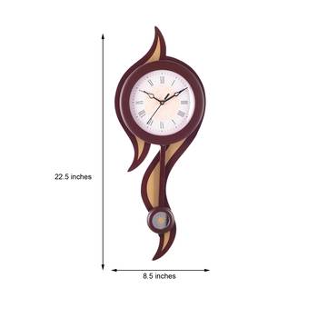 Decorative Analog Brown Round Pendulum Wall clock 2