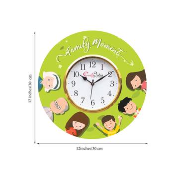 Family Moments Theme Wooden Colorful Round Wall Clock 3