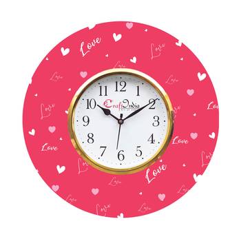 Valentine Love Design Wooden Colorful Round Wall Clock 1