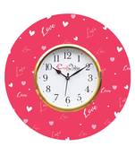 Valentine Love Design Wooden Colorful Round Wall Clock