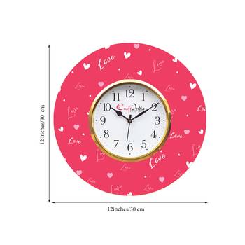 Valentine Love Design Wooden Colorful Round Wall Clock 3