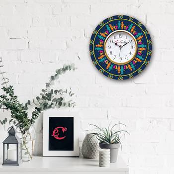 Ethnic Design Wooden Colorful Round Wall Clock 2
