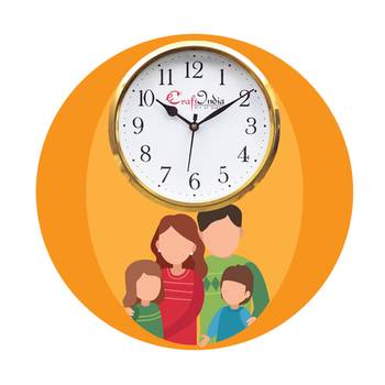 Family Theme Wooden Colorful Round Wall Clock 1